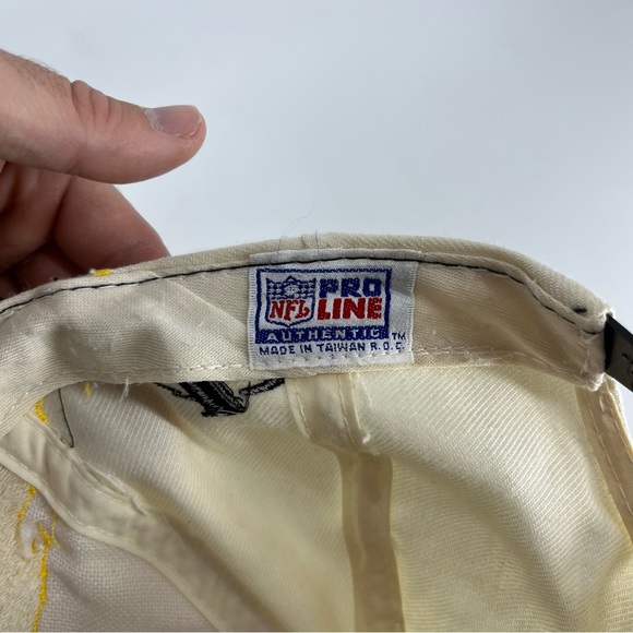 Vintage Pittsburgh Steelers Hat Adult OS Black White Splash Logo Athletic 90s - Picture 7 of 8